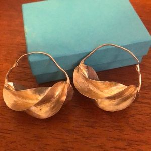Handmade African silver earrings